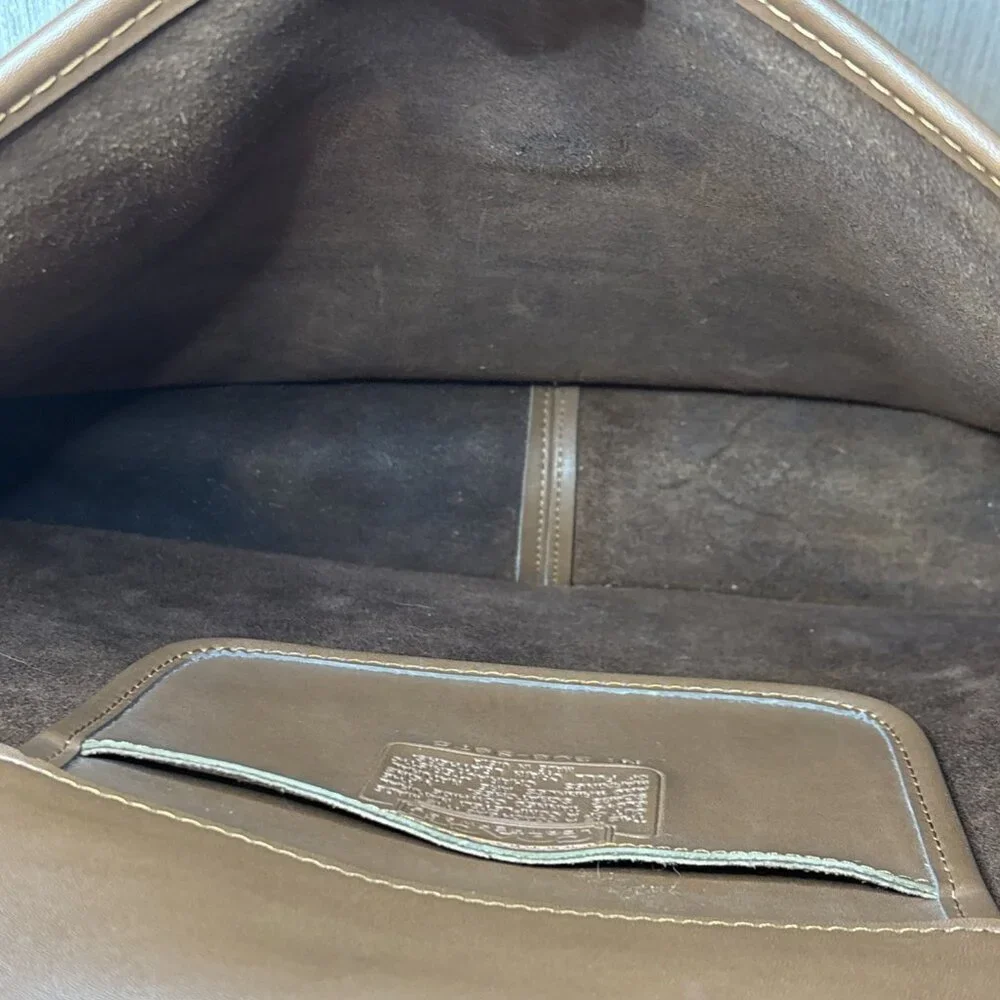 Vtg Briefcase Messenger Bag Full Grain Leather Tobacco Brown 1980s USA
